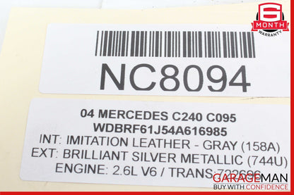 01-04 Mercedes W203 C240 C320 Right Passenger Side Exhaust Manifold Header OEM