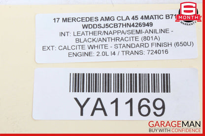 08-20 Mercedes W117 CLA250 CLA45 AMG Front Right Side Door Lock Latch Actuator