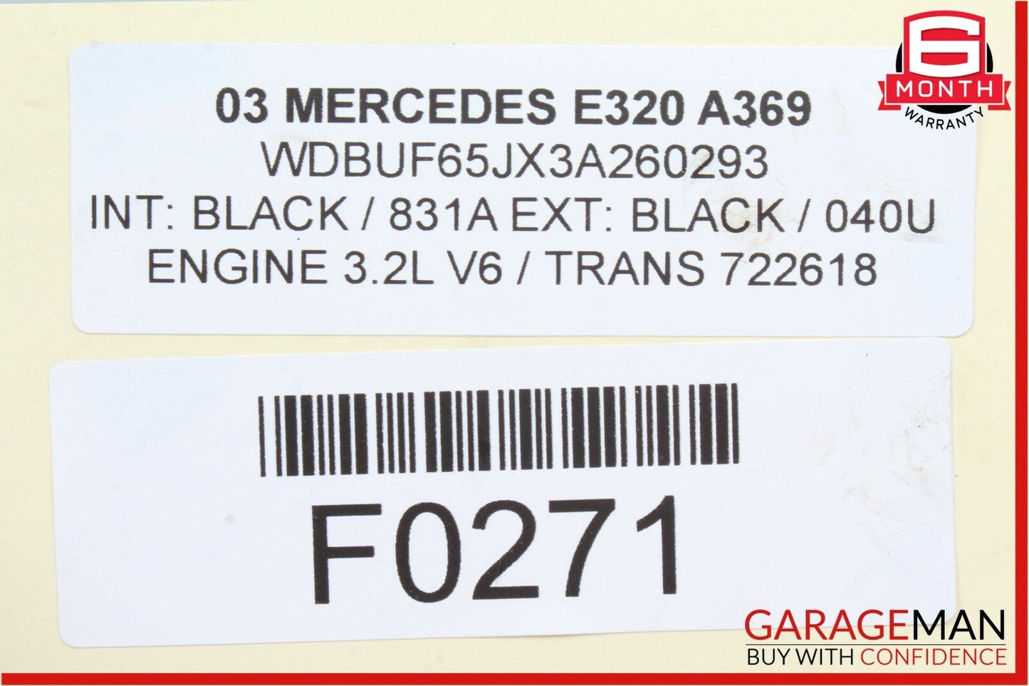 03-06 Mercedes W211 E320 E500 Rear Center Seatbelt Seat Belt Retractor Black OEM