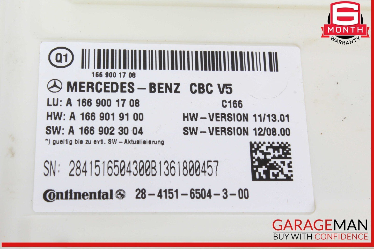 12-19 Mercedes X166 GL450 ML400 Front SAM Control Module Unit OEM