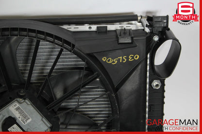 03-06 Mercedes R230 SL500 Engine Motor Cooling Radiator Fan Shroud A/C Condenser