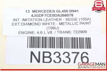 11-20 Mercedes X166 GL450 SL550 S550 High Pressure Fuel Pump Line Set OEM