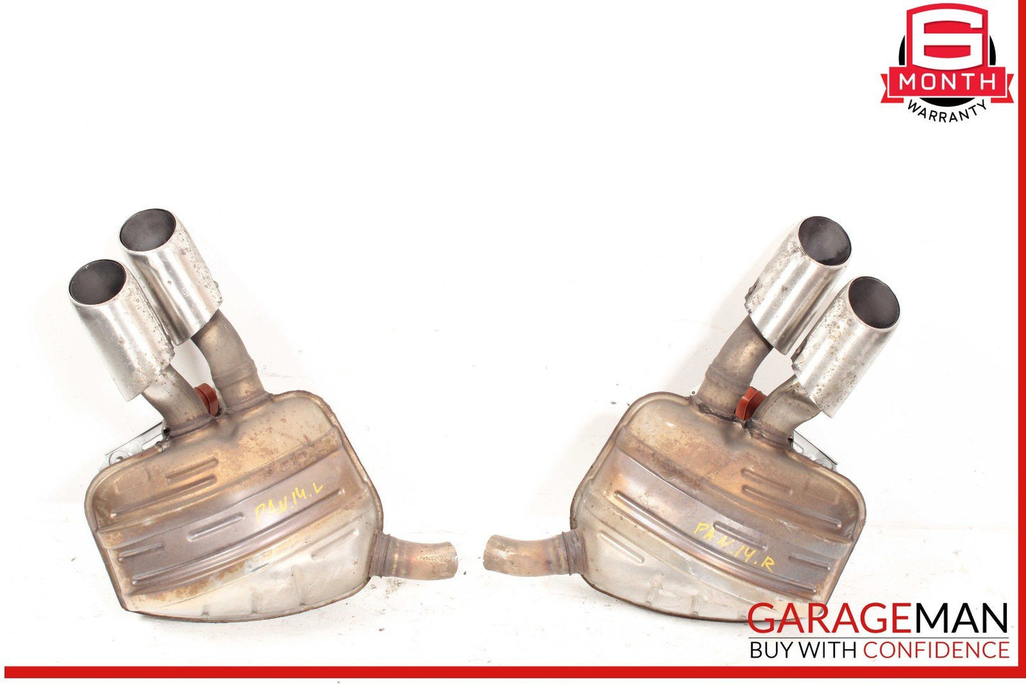 14-16 Porsche Panamera 970 E-Hybrid Exhaust Muffler Right & Left Set OEM