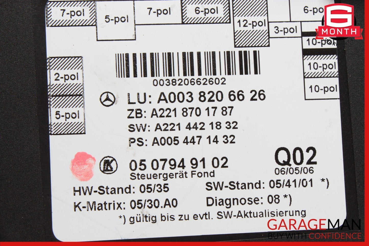 07-13 Mercedes W221 S550 S400 Rear Right or Left Side Door Control Module OEM