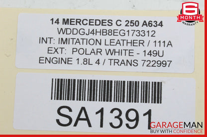 08-14 Mercedes W204 C300 C250 Rear Trunk Tailgate Release Open Handle OEM