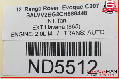12-19 Range Rover Evoque Front Right Passenger Side Seatbelt Seat Belt Retractor