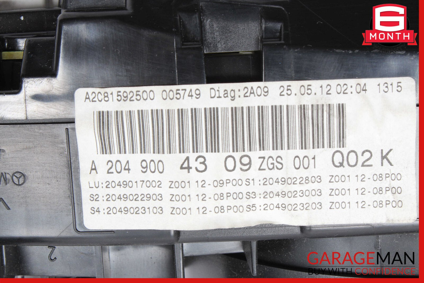 12-14 Mercedes W204 C250 Instrument Speedometer Cluster 2049004309 OEM