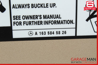 06-12 Mercedes X164 GL450 ML500 Sun Visor Sunvisor Left Driver Side Brown OEM