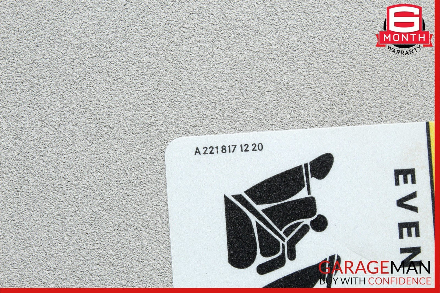 06-12 Mercedes X164 GL550 ML450 Front Right Side Sun Visor Sunvisor Cover Grey