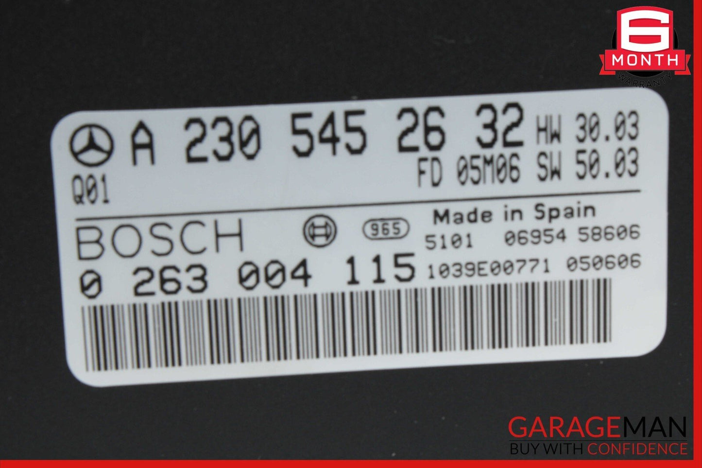 03-06 Mercedes R230 SL500 SL55 Park Parking Assist Control Module 2305452632 OEM