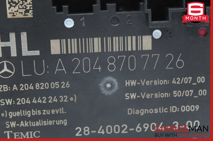 08-14 Mercedes W204 C250 C350 Rear Left Side Door Control Module 2048707726 OEM