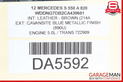 07-13 Mercedes W221 S550 S63 Front Right Under Seat Control Module 2218707493