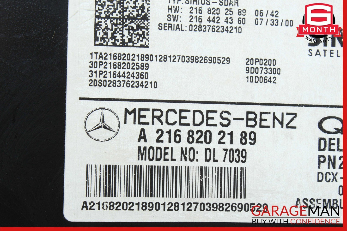 07-14 Mercedes W219 CLS550 SLK350 Sirius Satellite Radio Module Receiver OEM
