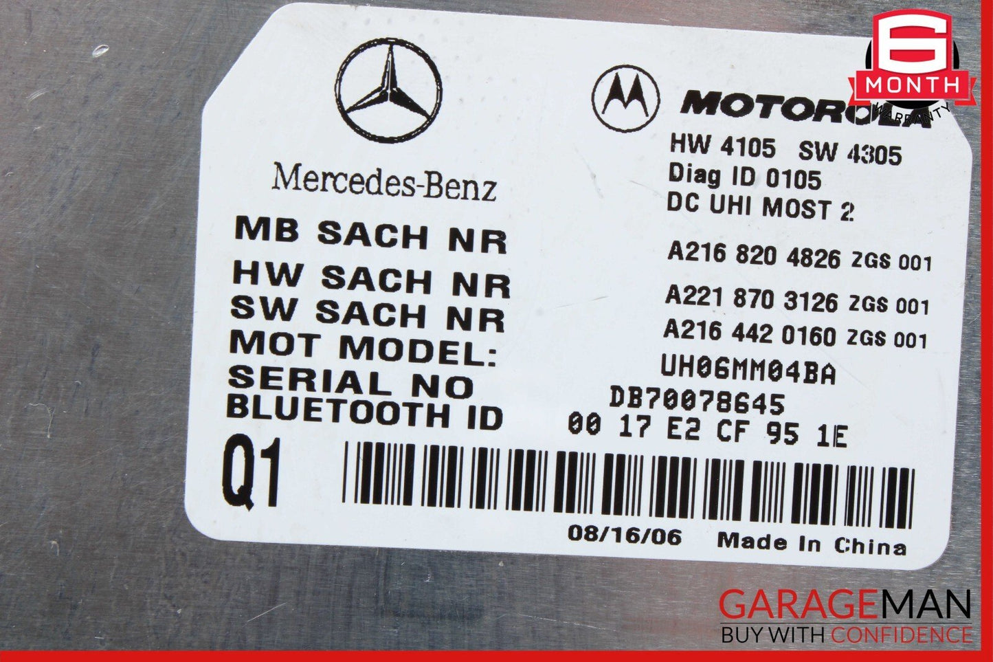 07-13 Mercedes W221 S550 CL550 Bluetooth Communication Controller Module OEM