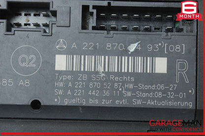 07-13 Mercedes W221 S550 S400 Front Right Under Seat Control Module 2218707493