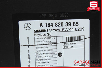 06-12 Mercedes X164 GL550 GL450 ML350 ML550 Keyless Go Controller Module Unit