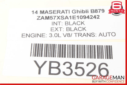 14-17 Maserati Ghibli Interior Top Upper Rear View Mirror Black 68206442 OEM