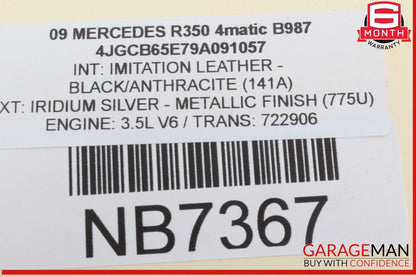 06-13 Mercedes W251 R350 4MATIC Rear Overhead Dome Light Lamp Parking Sensor OEM