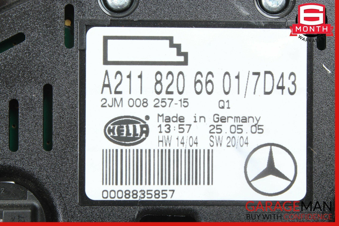 03-11 Mercedes W211 E350 CLS500 Rear Overhead Dome Light Reading Map Gray OEM