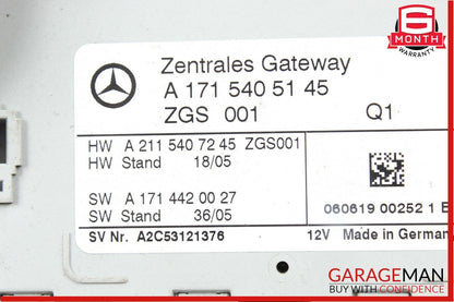 05-11 Mercedes R171 SLK280 SLK300 SLK350 Central Gateway Control Module OEM