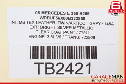 03-09 Mercedes W211 E63 E55 AMG E550 Sedan Fuel Gas Tank Lid Door Silver OEM