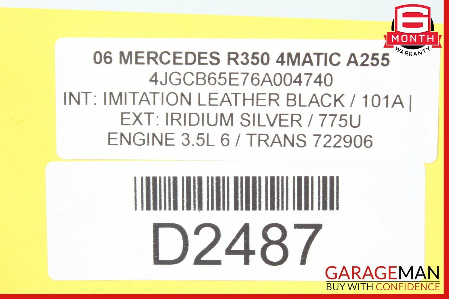 06-10 Mercedes W251 R350 R550 Rear Bumper Reinforcement Impact Bar OEM