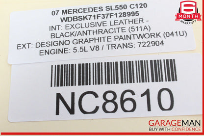 03-12 Mercedes R230 SL550 SL55 AMG SL500 Rear SAM Fuse Box Relay Module OEM