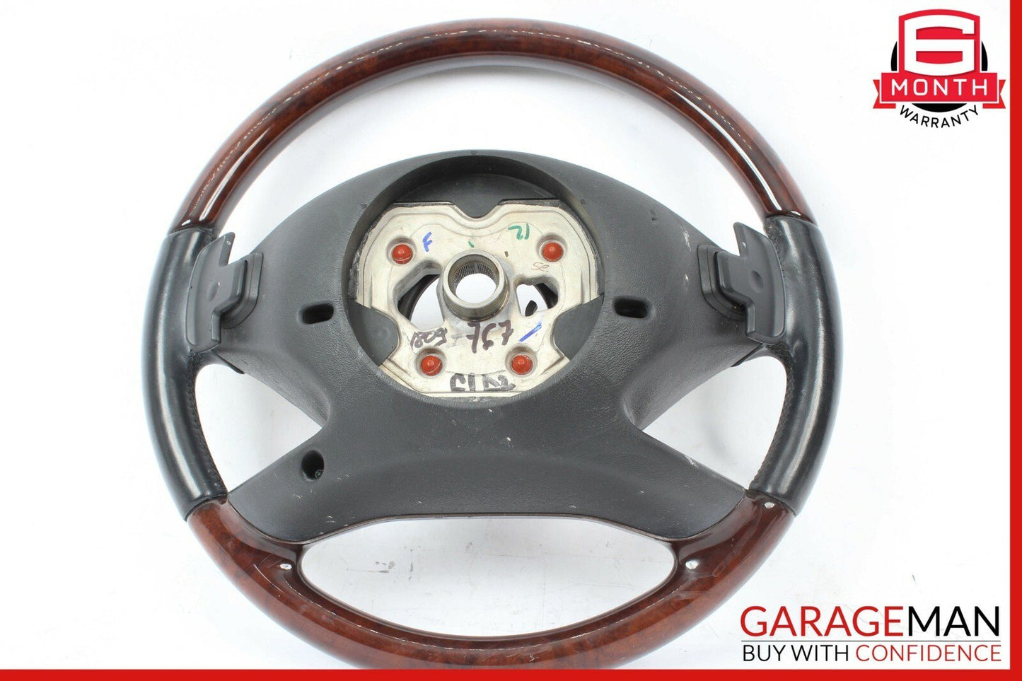10-14 Mercedes S550 CL550 4 Spoke Steering Wheel w/ Paddle Shifters Wood Black