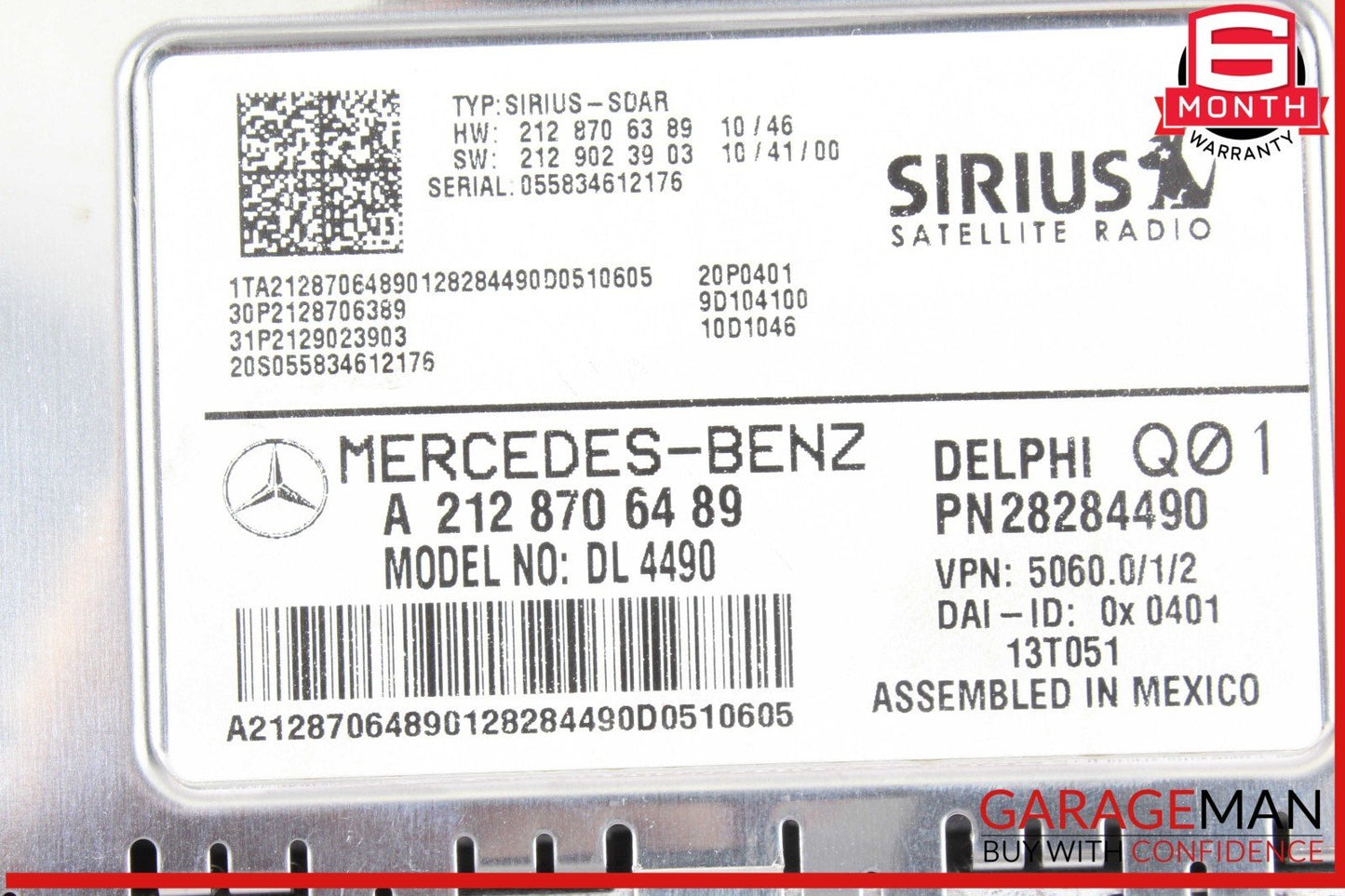 12-14 Mercedes R172 SLK250 GLK350 Sirius Satellite Radio Receiver 2128706489 OEM