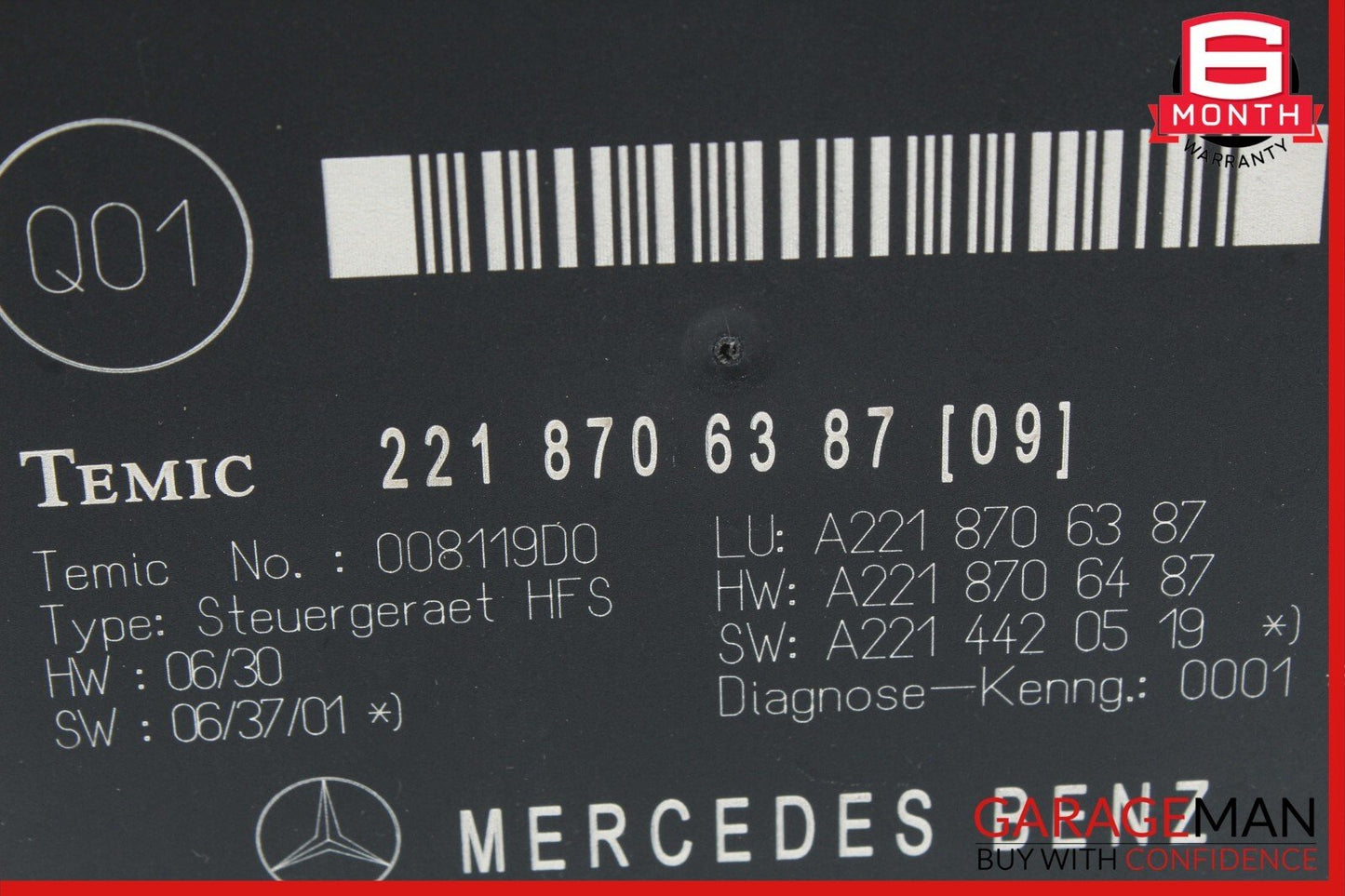 07-09 Mercedes W221 S550 S63 AMG Trunk Release Remote Open Close Module OEM