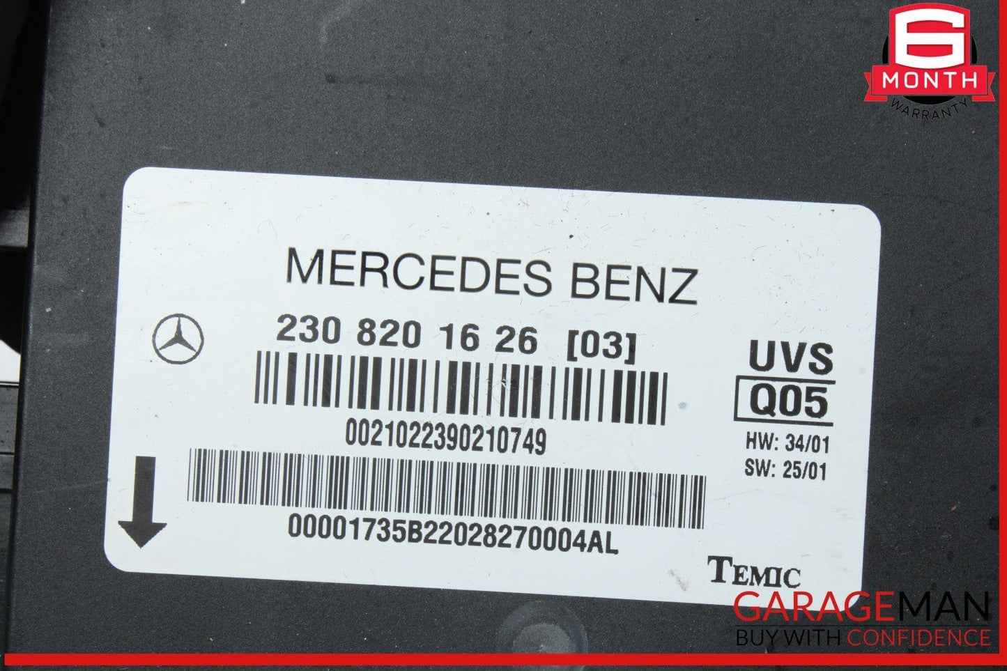 03-08 Mercedes R230 SL500 SL55 AMG SL550 Convertible Top Roof Control Module OEM