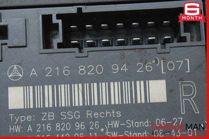 07-14 Mercedes W216 CL550 CL600 Front Right Seat Control Module 2168209426 OEM