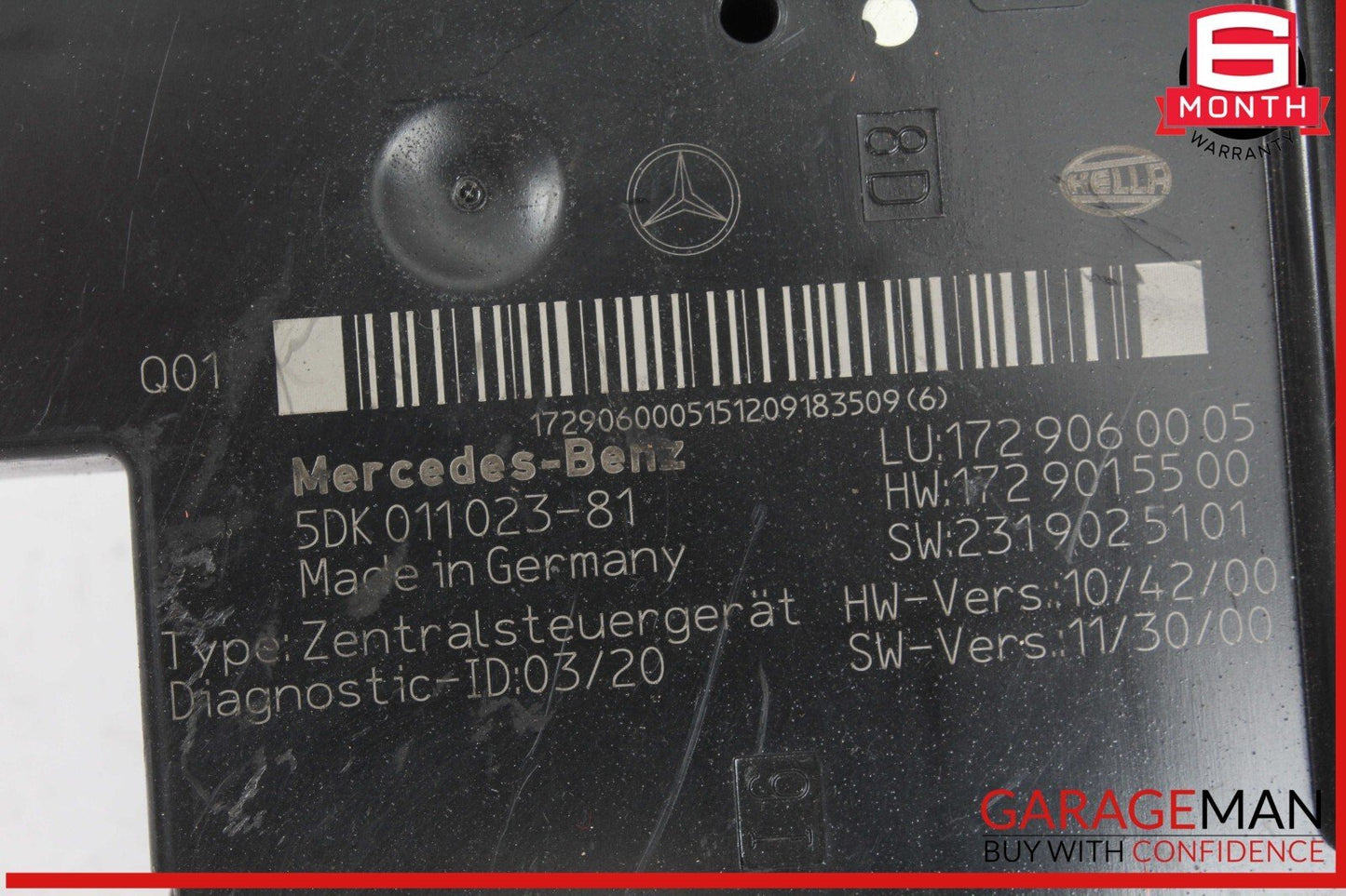 12-16 Mercedes R172 SLK250 SLK350 Rear Fuse Relay Box Module 1729060005 OEM