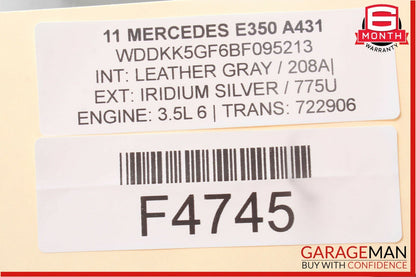 10-13 Mercedes W207 E350 E550 Interior Top Upper Rear View Mirror Assembly Grey