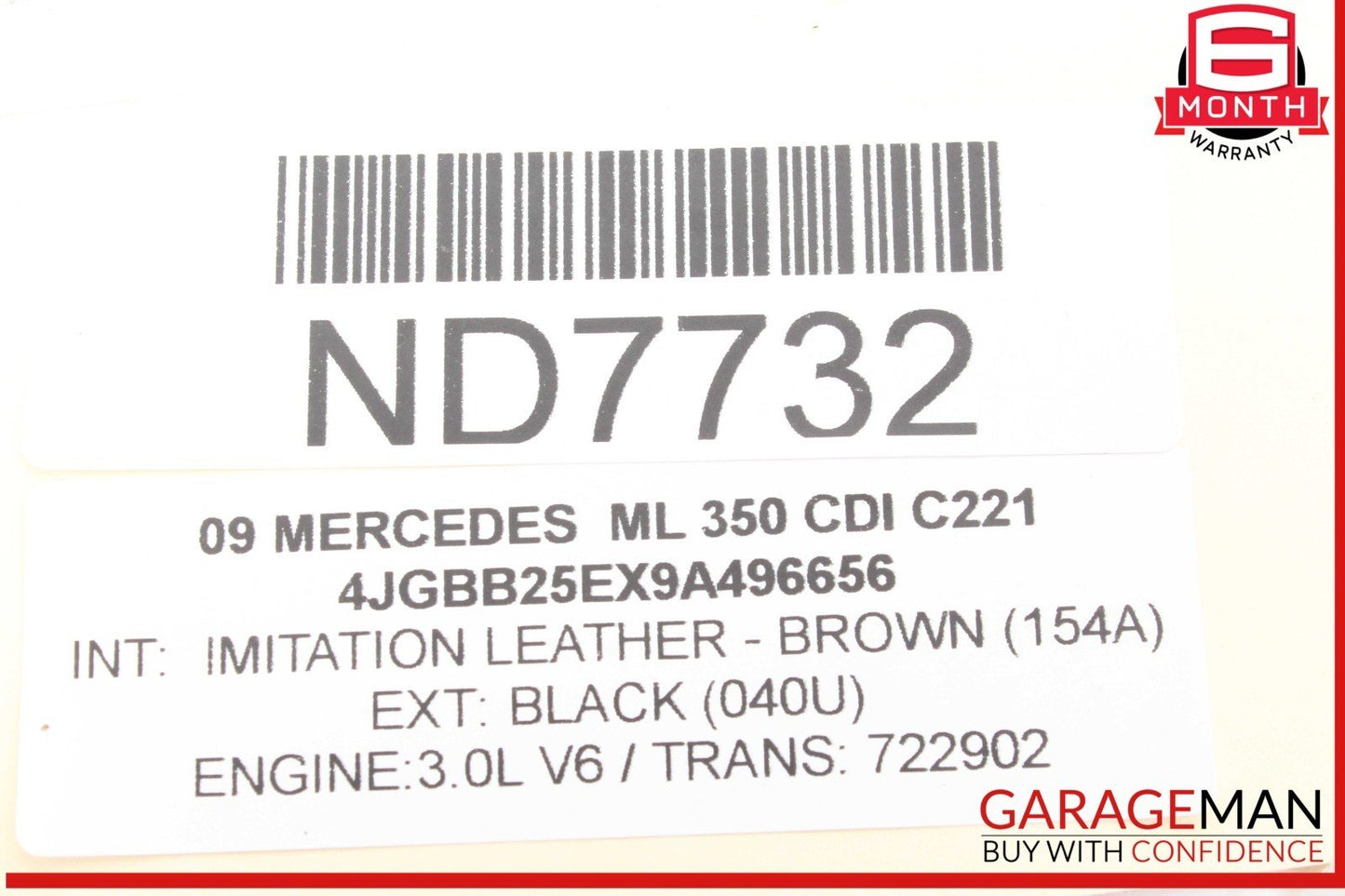 06-12 Mercedes W164 ML350 CDI ML550 Front Left Side Reinforcement Bracket OEM