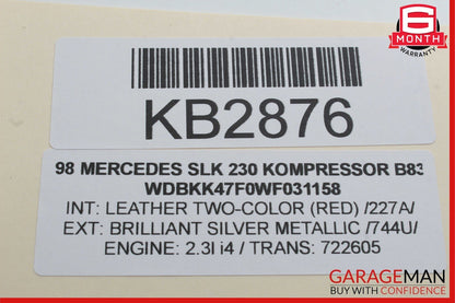 97-04 Mercedes R170 SLK230 Front Right Dashboard Dash A/C AC Air Vent Trim Grill