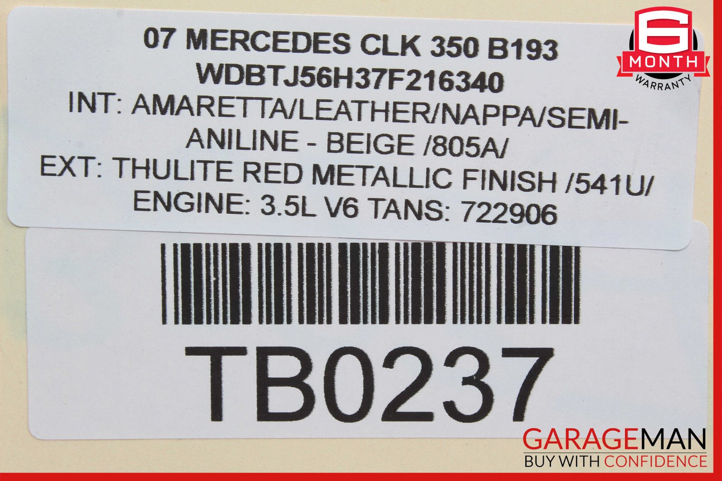 Mercedes W209 CLK350 S400 GLK350 E350 Engine Cylinder Head Cover Right Side OEM