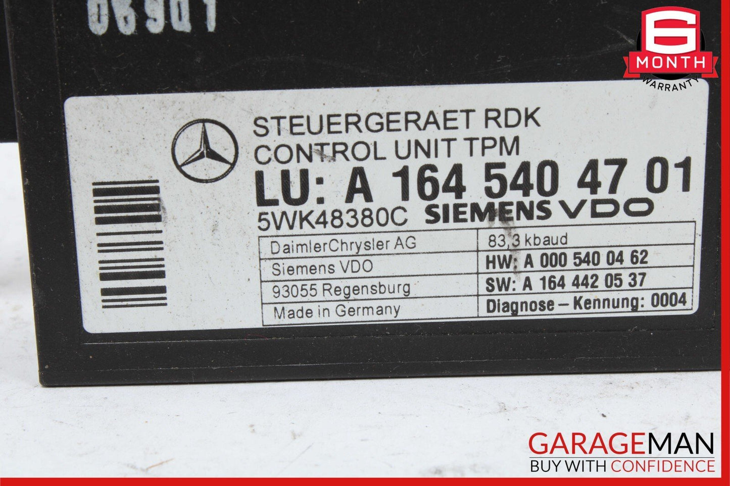 06-13 Mercedes W164 ML350 ML550 R350 TPMS Tire Pressure Controler Module OEM