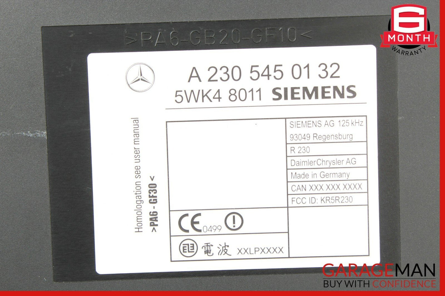 00-06 Mercedes W215 CL500 SL500 Key Less Go Entry Computer Control Module OEM