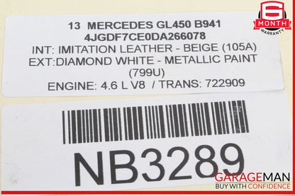 13-16 Mercedes X166 GL450 GL550 Front Driveshaft Drive Prop Propeller Shaft OEM