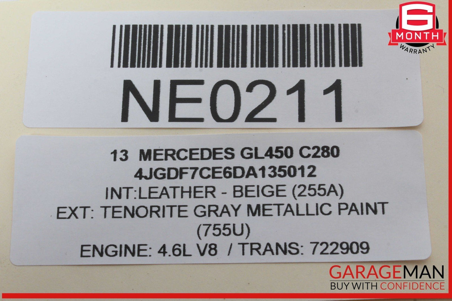 12-16 Mercedes X166 GL450 Rear Left Driver Side Door Lock Latch Actuator OEM