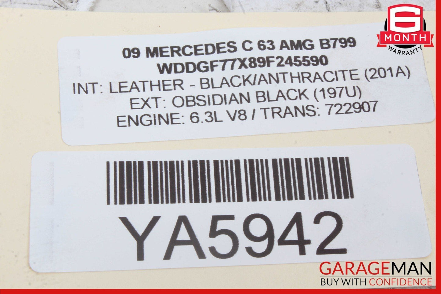 08-16 Mercedes W204 C63 AMG C250 Rear Left Side Door Window Regulator Motor OEM