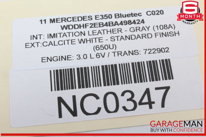 10-13 Mercedes W212 E350 Bluetec Rear Left Side Inner Tail Light Lamp OEM