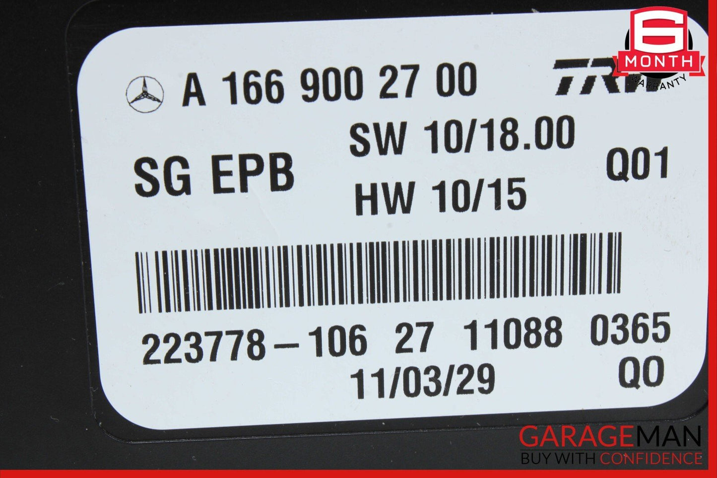 12-16 Mercedes R172 SLK250 SLK350 Hand Parking Brake Control Module Unit OEM