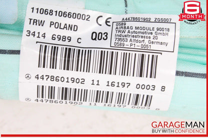 16-23 Mercedes W447 Metris Left Driver Side Roof Upper Curtain Airbag OEM