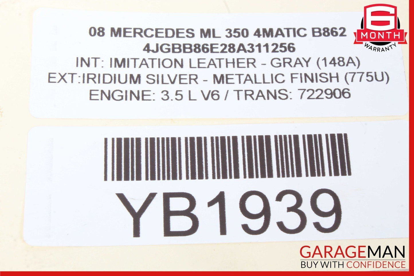 06-19 Mercedes W164 GL450 ML350 Rear Glass Windshield Wiper Motor 2518200042 OEM