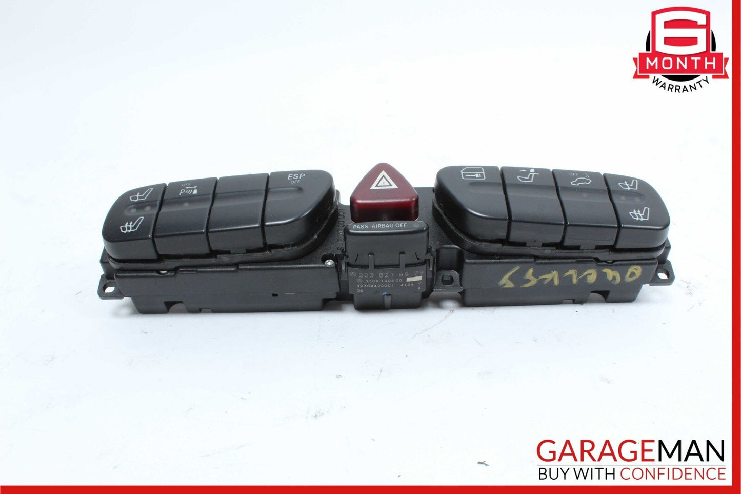 01-04 Mercedes W209 CLK500 C320 Dashboard Control Switch Panel 2038216979 OEM