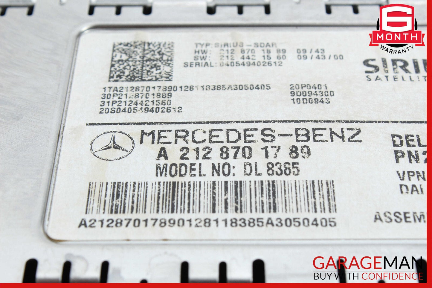 Mercedes W212 E350 C250 Sirius Satellite Radio Receiver 2128706489 OEM