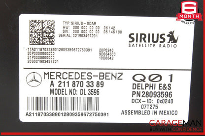 03-09 Mercedes X164 GL550 ML350 Sirius Satellite Radio Receiver 2118703389 OEM
