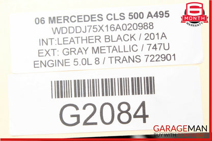 03-11 Mercedes W219 CLS500 E500 Rear Upper Overhead Dome Light Reading Map Gray